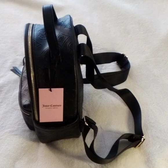 JUICY COUTURE BLACK MEDIUM SIZE BACKPACK NEW W/ TAGS! - Picture 4 of 16